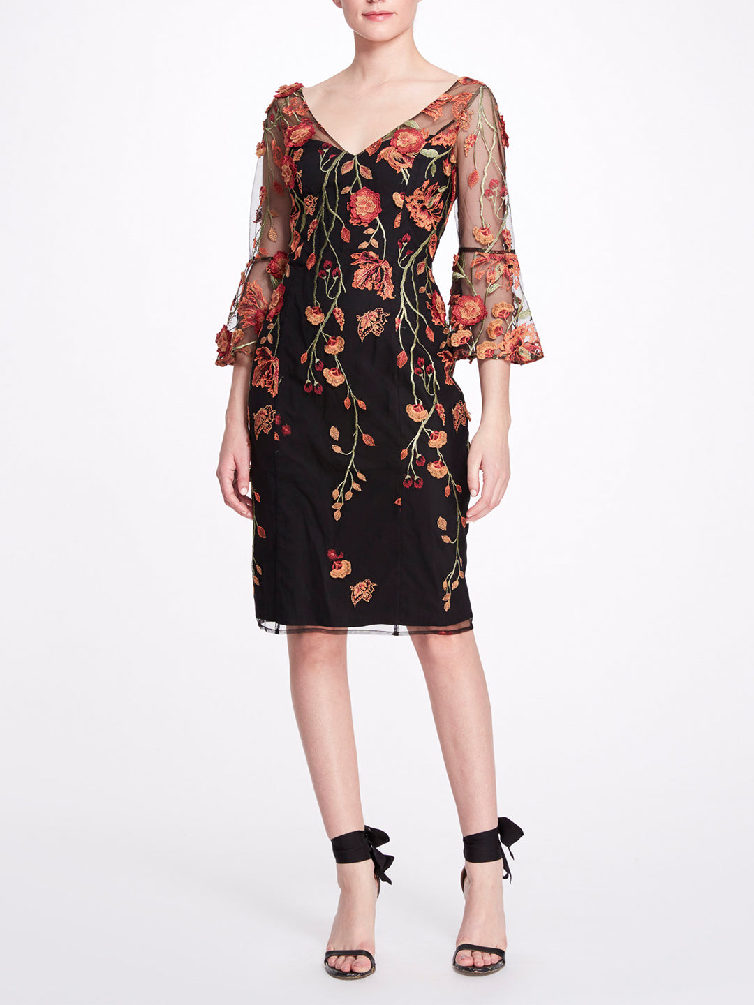 Embroidered Floral Cocktail Dress ...